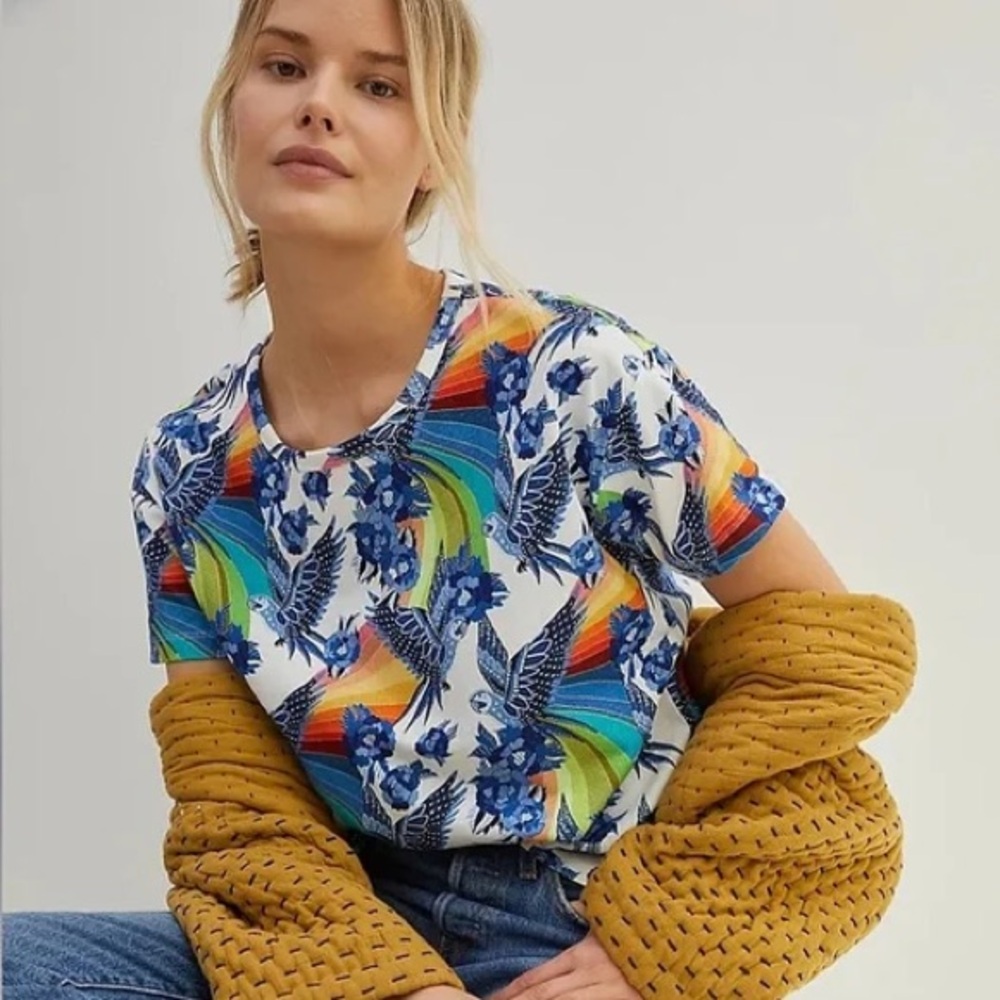 Farm Rio x Anthropologie Aves Graphic Tee - Size M